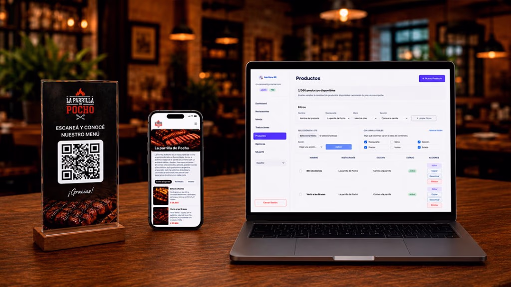 Menú digital y carta impresa gestionados desde la misma plataforma