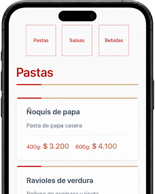 Vista previa plantilla menú QR Foodie