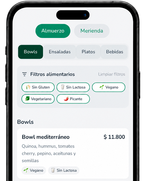 Vista previa plantilla menú QR Smart Food